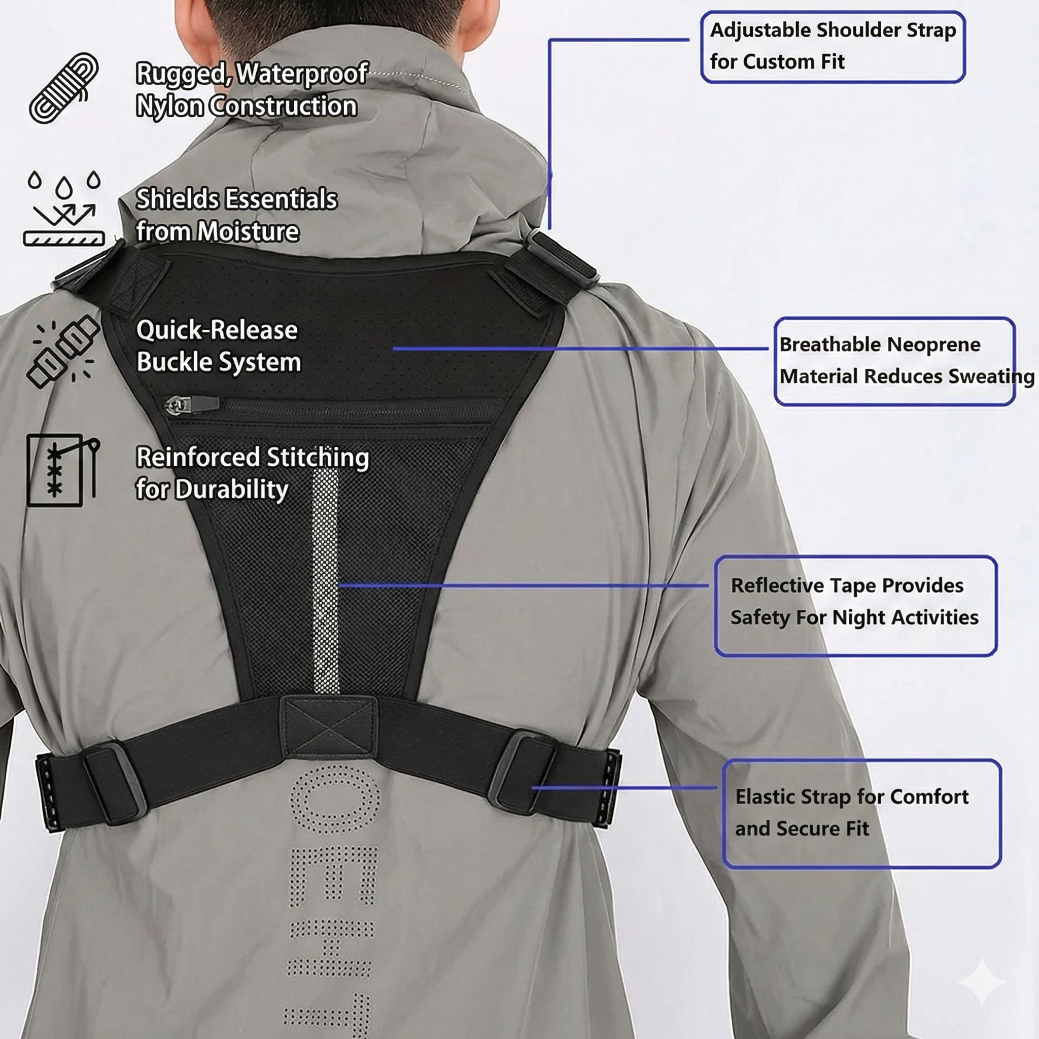 Men's Tactical Anti-Theft Chest Rig & Vest Pack - Image 10